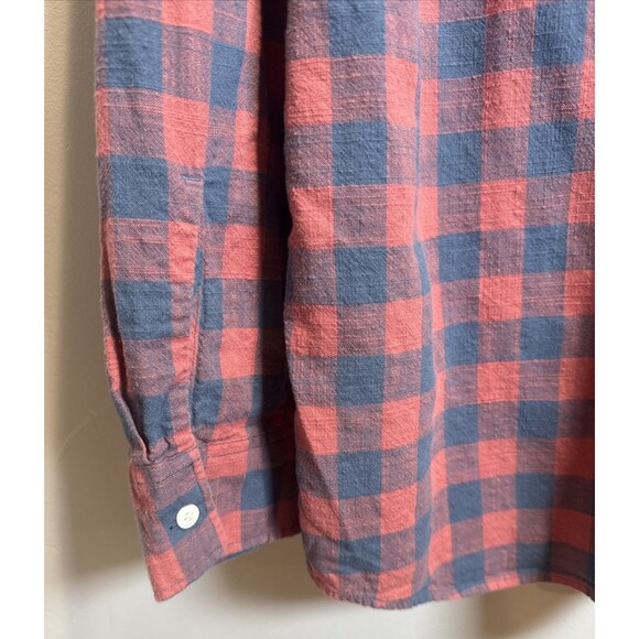 American Eagle Super Soft Blue Coral Check Long Sleeve Shirt Men's Size XXL - Picture 8 of 14